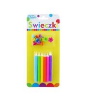 Opakowanie Świeczki urodzinowe Tęcza 12 sztuk 12 podstawek