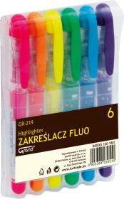 Opakowanie Zakreślacz fluo GR-219. Komplet 6 kolorów.