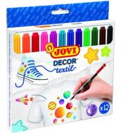 Flamastry dekoracyjne do tkanin 12 kolorów JOVI. Wydawca: JOVI. Dadada.pl Opakowanie Flamastry dekoracyjne do tkanin 12 kolorów JOVI