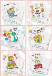 Opakowanie Karnety - Urodziny 15x15 MIX pakiet (12szt)