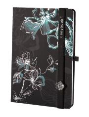 Opakowanie Notes A5 Sparkling Flowers czarny/zielony linia