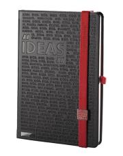 Opakowanie Notes A6 Idea Factory czarny z czerwoną gumką linia