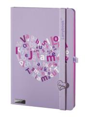 Opakowanie Notes A6 Lovestruck fioletowy linia