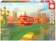 Puzzle Autobus na Westminster Bridge, Londyn  2000. Wydawca: Educa Borras. Dadada.pl Opakowanie Puzzle Autobus na Westminster Bridge, Londyn  2000