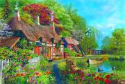 Puzzle Domek w kwitnącej dolinie rzecznej  4000. Wydawca: Educa Borras. Dadada.pl Opakowanie Puzzle Domek w kwitnącej dolinie rzecznej  4000