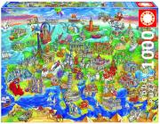 Puzzle Europejski świat 1000. Wydawca: Educa Borras. Dadada.pl Opakowanie Puzzle Europejski świat 1000