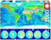 Puzzle Neonowy świat - fluorescencyjna mapa świata 1000. Wydawca: Educa Borras. Dadada.pl Opakowanie Puzzle Neonowy świat - fluorescencyjna mapa świata 1000
