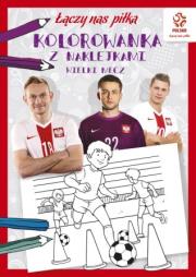 Okładka książki PZPN. Piłka nożna. Wielki mecz. Kolorowanka z naklejkami