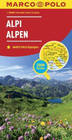 Alpy mapa. Autor: Opracowanie zbiorowe. Dadada.pl Okładka książki Alpy mapa
