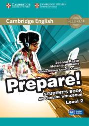 Cambridge English Prepare! 2 Student's Book + Online workbook. Autor: Kosta Joanna, Williams Melanie. Dadada.pl Okładka książki Cambridge English Prepare! 2 Student's Book + Online workbook