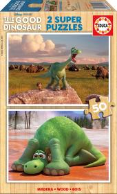 Opakowanie Drewniane puzzle Dobry dinozaur 2 x 50 elementów