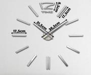 Opakowanie Duży nowoczesny zegar na ścianę srebrne kreski