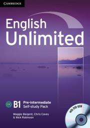 English Unlimited Pre-intermediate Self-study Pack Workbook + DVD. Autor: Baigent Maggie, Cavey Chris, Robinson Nick. Dadada.pl Okładka książki English Unlimited Pre-intermediate Self-study Pack Workbook + DVD