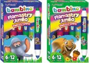 Flamastry dwustronne Jumbo BAMBINO 12 kolorów. Wydawca: St. Majewski. Dadada.pl Opakowanie Flamastry dwustronne Jumbo BAMBINO 12 kolorów