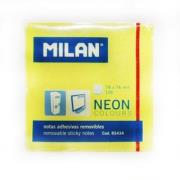 Karteczki milan neonowe 76x76 mm żółte 10 sztuk. Wydawca: MILAN. Dadada.pl Opakowanie Karteczki milan neonowe 76x76 mm żółte 10 sztuk