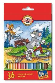 Opakowanie Kredki szkolne 36 kolorów Tom i Jerry
