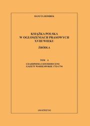Okładka książki Książka polska w ogłoszeniach prasowych XVIII wieku