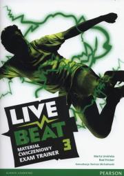 Live Beat 3 Exam Trainer PEARSON. Autor: Umińska Marta, Fricker Rod. Dadada.pl Okładka książki Live Beat 3 Exam Trainer PEARSON