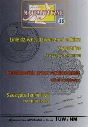 Miniatury matematyczne 55. Autor: Mentzen Mieczysław K., Witold Kraśkiewicz. Dadada.pl Okładka książki Miniatury matematyczne 55