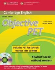 Objective PET Student's Book without answers + CD. Autor: Hashemi Louise, Thomas Barbara. Dadada.pl Okładka książki Objective PET Student's Book without answers + CD