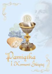 Okładka książki Pamiątka I Komunii Świętej niebieska