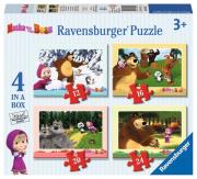 Opakowanie Puzzle Masha i Niedźwiedź 4 w 1