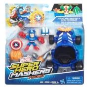Opakowanie Super Hero Mashers micro Figurka z pojazdem Captain America