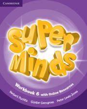 Super Minds 6 Workbook with Online Resources. Autor: Puchta Herbert, Gerngross Gunter, Jeff Stranks and Peter Lewis-Jones. Dadada.pl Okładka książki Super Minds 6 Workbook with Online Resources