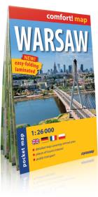 Warszawa (Warsaw) comfort! map laminowany plan kieszonkowy. Autor: Praca zbiorowa. Dadada.pl Okładka książki Warszawa (Warsaw) comfort! map laminowany plan kieszonkowy