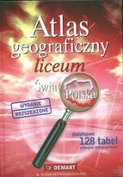 Okładka książki Atlas Geog. LO Świat+Polska twarda DEMART/PWN
