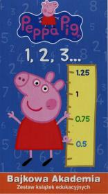 Okładka książki Bajkowa Akademia. Świnka Peppa 1, 2, 3...