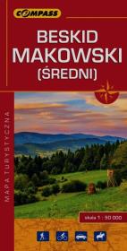 Beskid Makowski Średni mapa turystyczna 1:50 000. Wydawca: Compass. Dadada.pl Opakowanie Beskid Makowski Średni mapa turystyczna 1:50 000