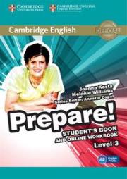 Cambridge English Prepare! 3 Student's Book + online workbook. Autor: Kosta Joanna, Williams Melanie. Dadada.pl Okładka książki Cambridge English Prepare! 3 Student's Book + online workbook
