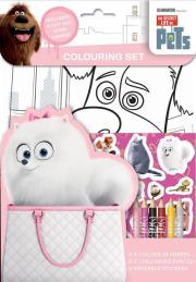 Okładka książki Kolorowanka z kredkami i naklejkami, Sekretne życie zwierzaków