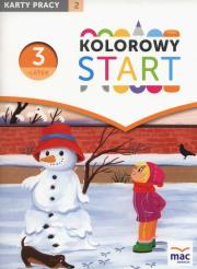 Kolorowy start Trzylatek Karty pracy Część 2. Autor: Wiesława Żaba - Żabińska. Dadada.pl Okładka książki Kolorowy start Trzylatek Karty pracy Część 2