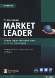 Market Leader Pre-Intermediate Flexi Course Book 2+CD +DVD. Autor: Cotton David, Falvey David, Kent Simon, John Rogers. Dadada.pl Okładka książki Market Leader Pre-Intermediate Flexi Course Book 2+CD +DVD