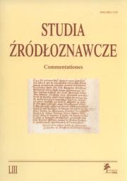 Opakowanie Studia źródłoznawcze Tom 53