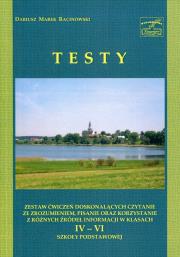 Testy 4-6 Zestaw ćwiczeń. Autor: Racinowski Dariusz Marek. Dadada.pl Okładka książki Testy 4-6 Zestaw ćwiczeń