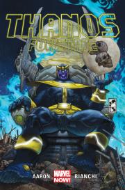 Thanos. Thanos powstaje T.1. Autor: Scenariusz: Jason Aaron; Rysunki: Nick Bradshaw, Simone Bianchi. Dadada.pl Okładka książki Thanos. Thanos powstaje T.1