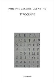 Typografie. Autor: Lacoue-Labarthe Philippe. Dadada.pl Okładka książki Typografie