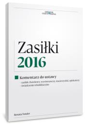 Zasiłki 2016. Autor: Tonder Renata. Dadada.pl Okładka książki Zasiłki 2016