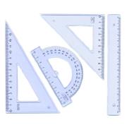 Opakowanie Zestaw kreślarski Pratel 2005 linijka 16 cm 2 ekierki kątomierz 20 sztuk