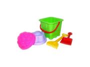 Opakowanie Zestaw Nr61: wiaderko-twierdza małe, 2 foremki, łopatka mała Nr3, grabki małe Nr4