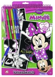 Aksamitna kolorowanka z pisakami - Minnie. Autor: Minnie. Dadada.pl Okładka książki Aksamitna kolorowanka z pisakami - Minnie