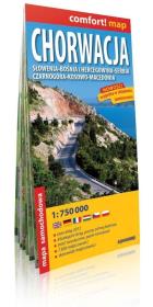 Opakowanie Chorwacja, Słowenia, Bośnia i Hercegowina, Serbia, Czarnogóra, Kosowo, Macedonia comfort! map laminowana mapa samochodowa