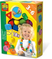 Opakowanie Drewniane korale - nauka nawlekania