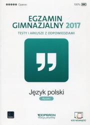 Egzamin gimnazjalny 2017. Testy i arkusze. Język polski. Autor: Agnieszka Suchowierska, Kuć Czajkowska Katarzyna. Dadada.pl Okładka książki Egzamin gimnazjalny 2017. Testy i arkusze. Język polski