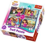 Opakowanie Puzzle 4w1 Dora i przyjaciele TREFL