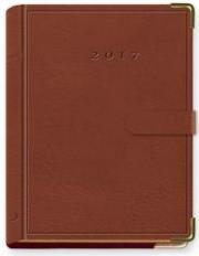 Opakowanie Terminarz 2017 B7 LUX złocony z zapinką - brązowy