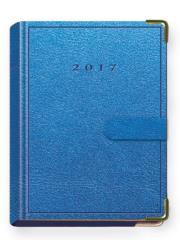 Opakowanie Terminarz 2017 B7 LUX złocony z zapinką - niebiesk
